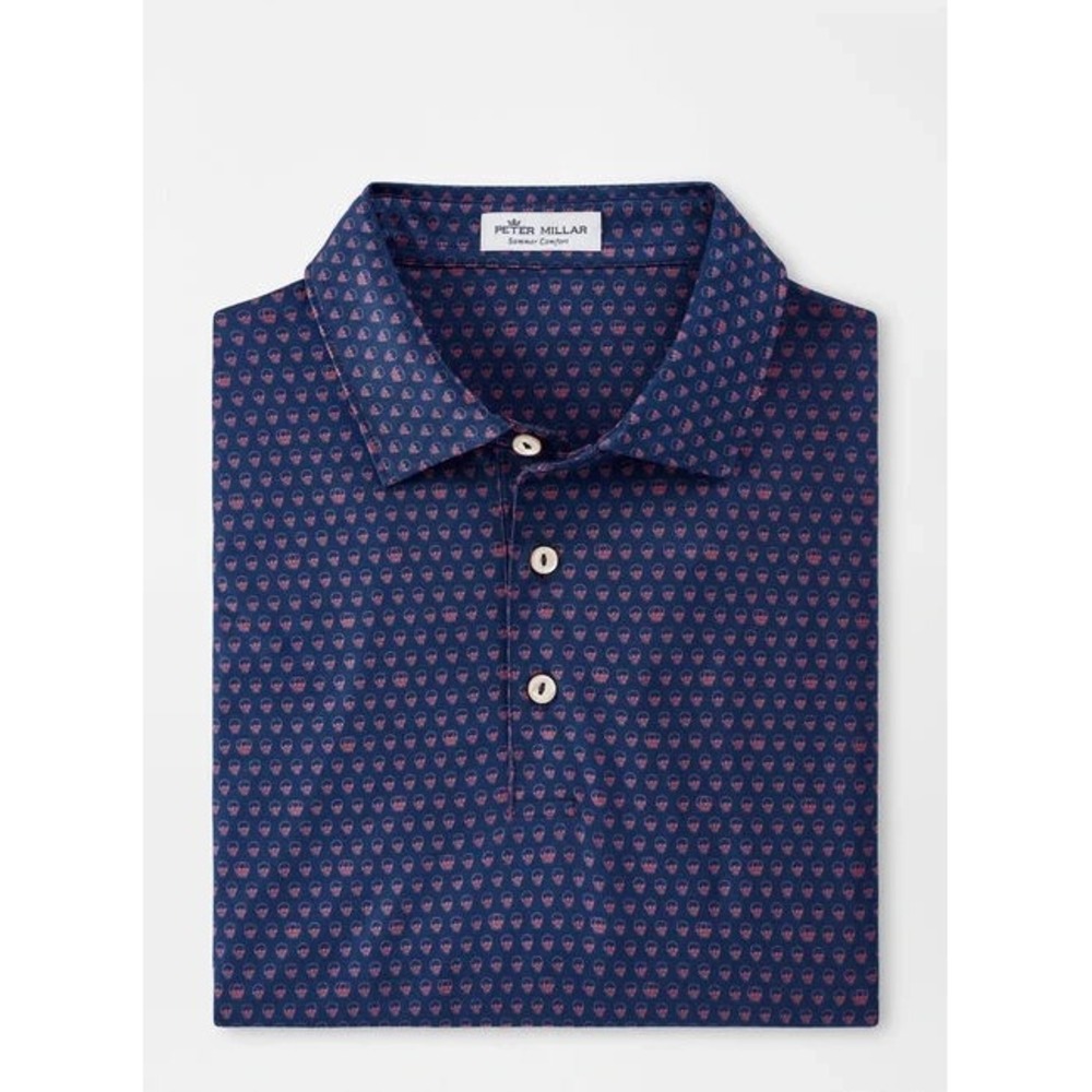 Peter Millar SKULLS AOP Seeing Double Performance Golf Polo SUMMER COMFORT XL